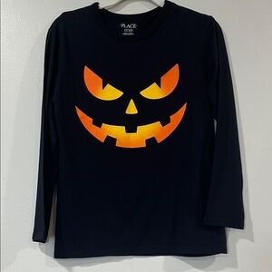 🟡 THE CHILDREN’S PLACE Kids Black Halloween Shirt. Size 10/12